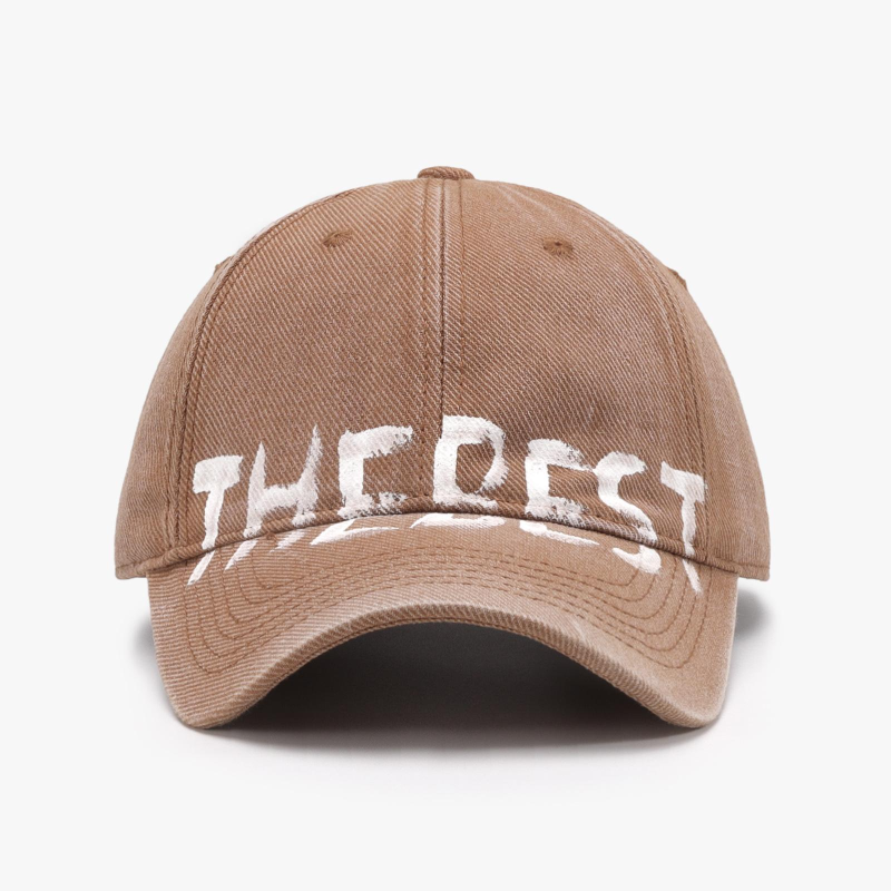 Graffiti letters fashion all-match cap outdoor curved brim soft top baseball cap - Khaki / FREESIZE