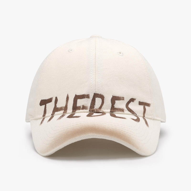 Graffiti letters fashion all-match cap outdoor curved brim soft top baseball cap - Cream / FREESIZE