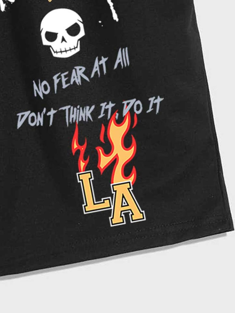 GRAPHIC PRINT SKULL SHORTS FOR CASUAL WEAR AND BEACH DAYS