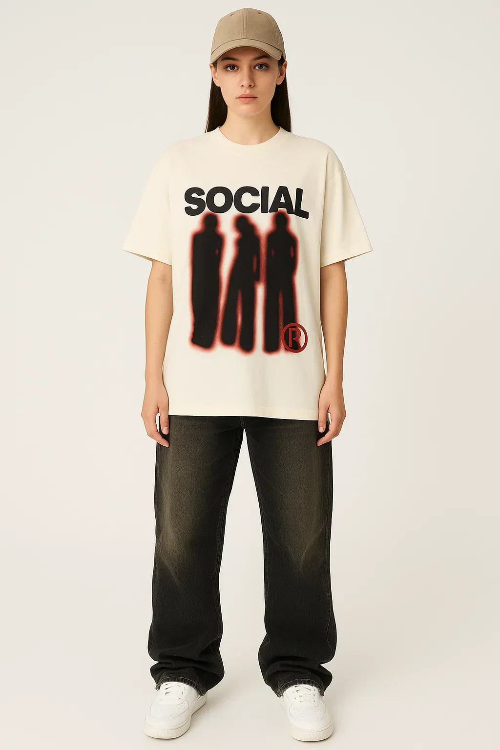 GRAPHIC T-SHIRT AND BAGGY JEANS SET FOR WOMEN