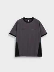 GRAY AND BLACK COLORBLOCK SPORTS TEE