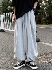 GRAY BAGGY SWEATPANTS RETRO SPORT BAGGY STYLE