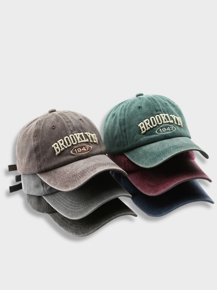 GRAY BASEBALL CAP WITH BROOKLYN EMBROIDERY FOR STYLISH COMFORT