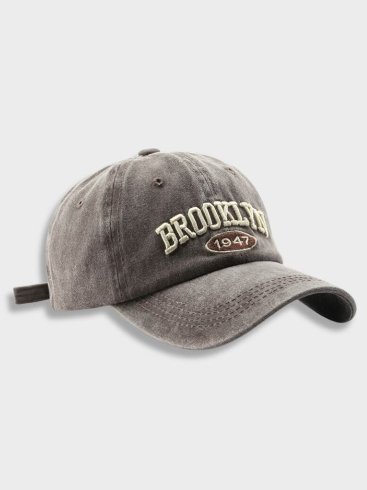 GRAY BASEBALL CAP WITH BROOKLYN EMBROIDERY FOR STYLISH COMFORT