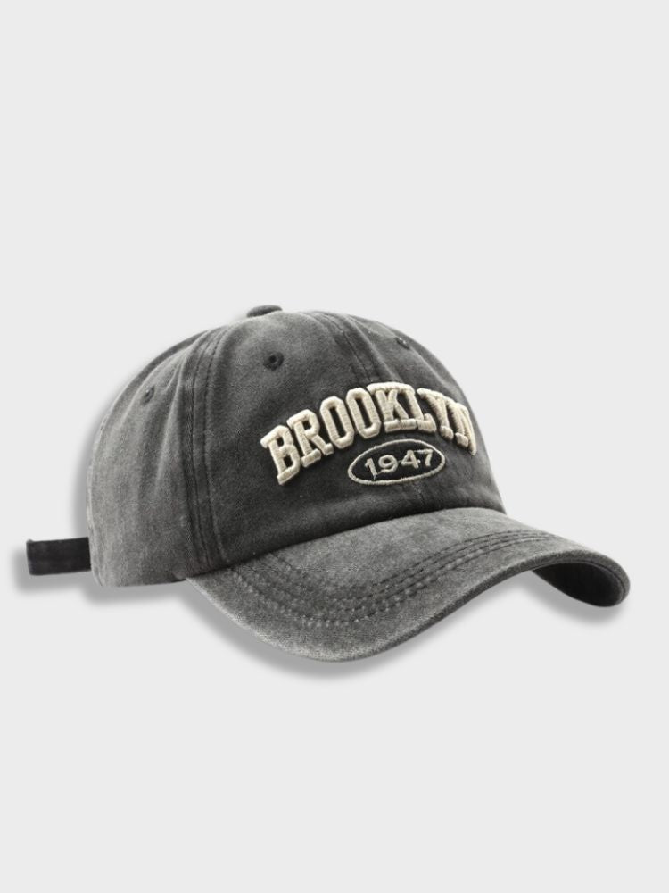 GRAY BASEBALL CAP WITH BROOKLYN EMBROIDERY FOR STYLISH COMFORT