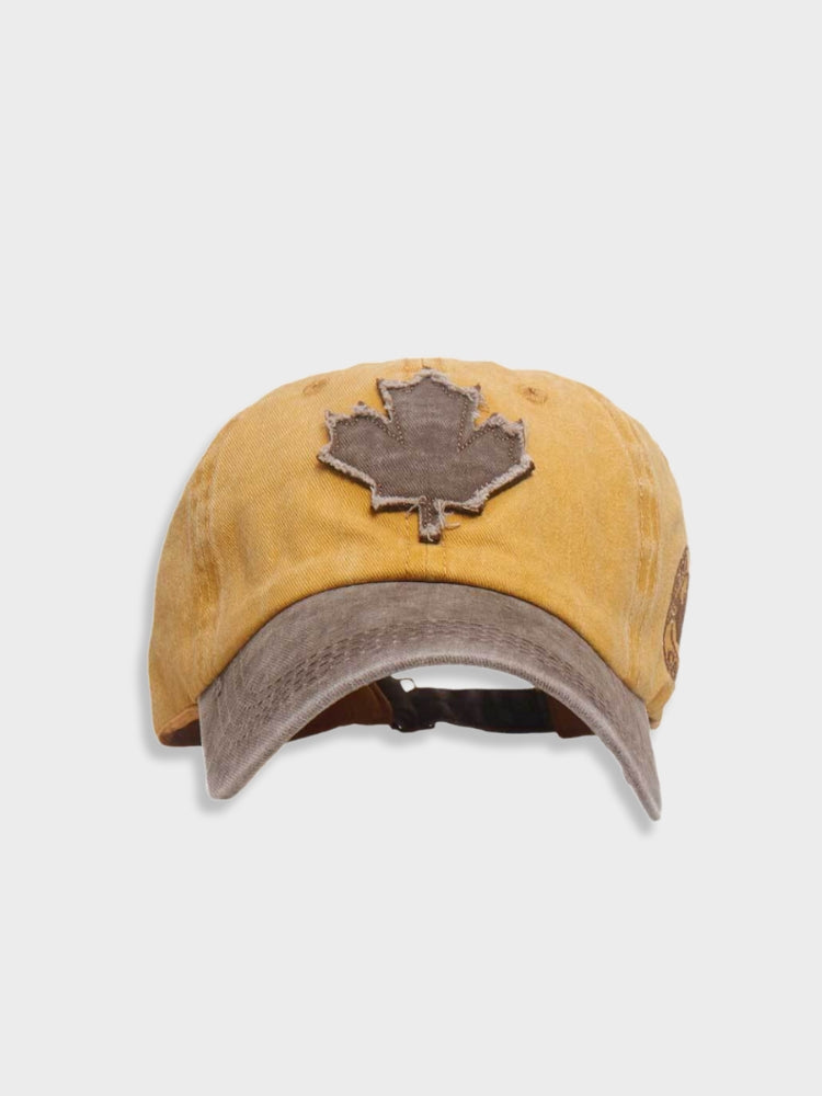 GRAY BASEBALL CAP WITH MAPLE LEAF FOR COLD WEATHER PROTECTION
