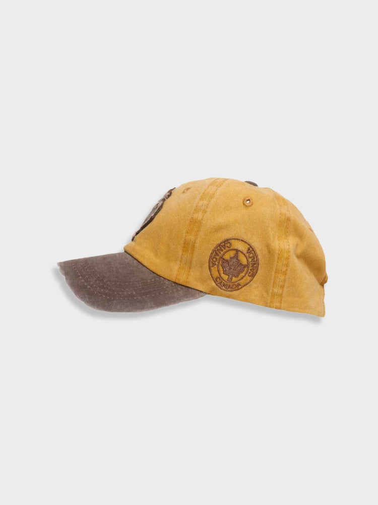 GRAY BASEBALL CAP WITH MAPLE LEAF FOR COLD WEATHER PROTECTION