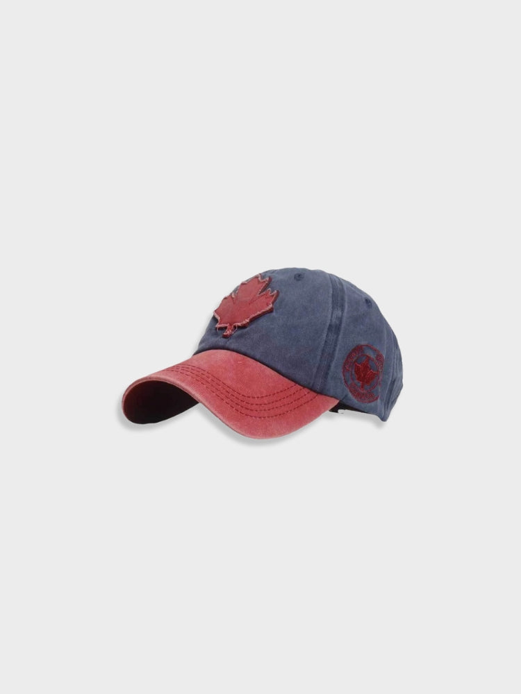 GRAY BASEBALL CAP WITH MAPLE LEAF FOR COLD WEATHER PROTECTION
