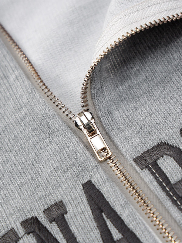 GRAY LAGUNA BEACH HALF ZIP KNIT SWEATSHIRT