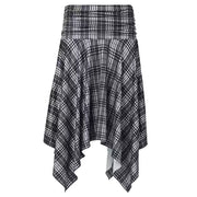 GRAY PLAID ASYMMETRICAL SKIRT