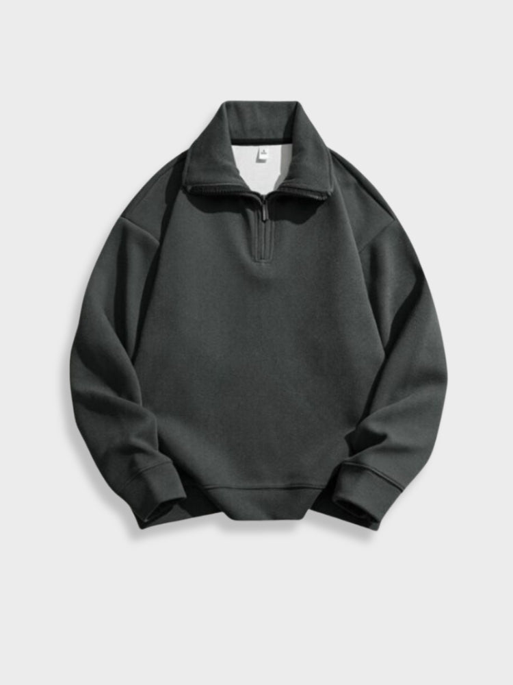 GRAY QUARTER-ZIP SWEATSHIRT FOR ULTIMATE COMFORT IN COZY COTTON HOODIE