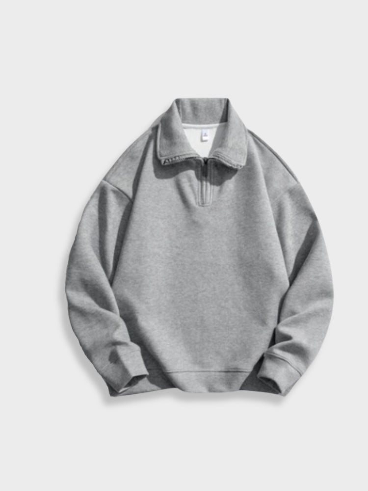 GRAY QUARTER-ZIP SWEATSHIRT FOR ULTIMATE COMFORT IN COZY COTTON HOODIE