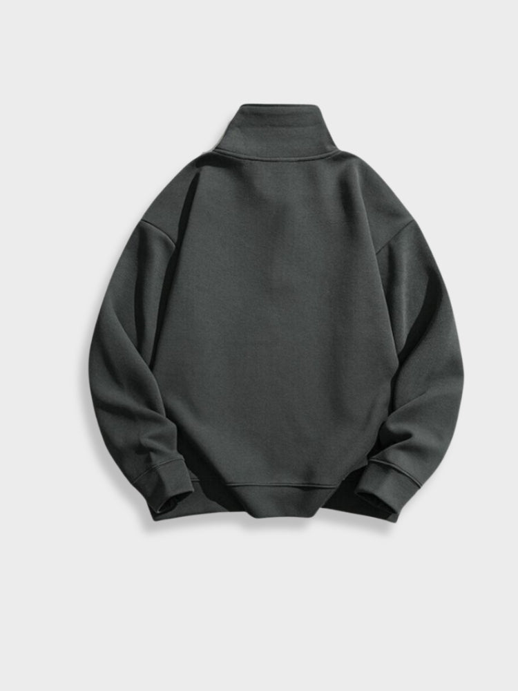 GRAY QUARTER-ZIP SWEATSHIRT FOR ULTIMATE COMFORT IN COZY COTTON HOODIE