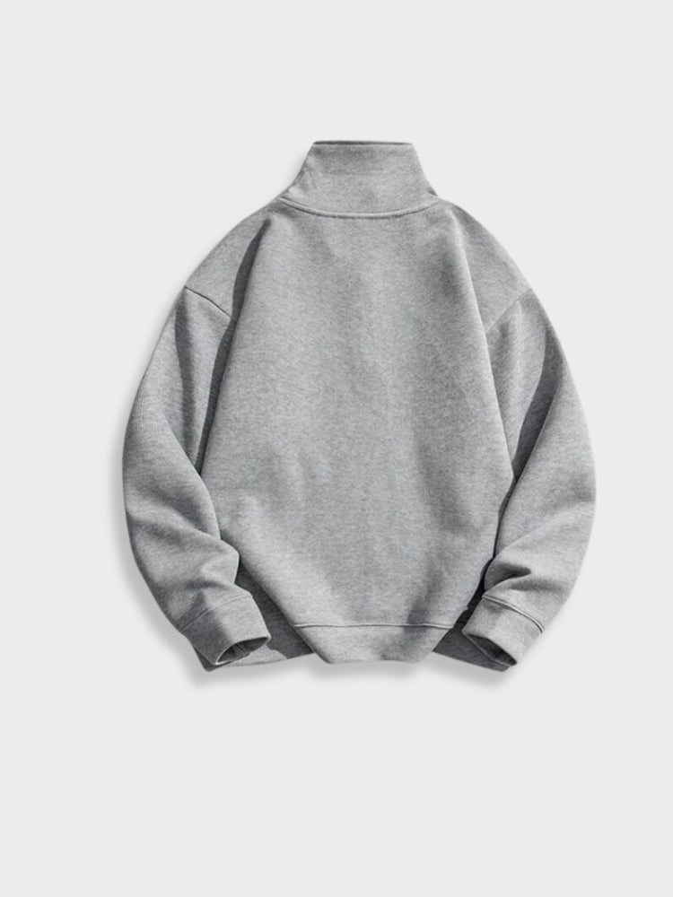 GRAY QUARTER-ZIP SWEATSHIRT FOR ULTIMATE COMFORT IN COZY COTTON HOODIE