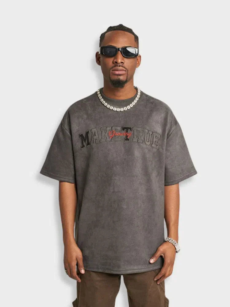 GRAY SHORT-SLEEVED T-SHIRT MAKE TRUE TEE CLASSIC ESSENTIAL