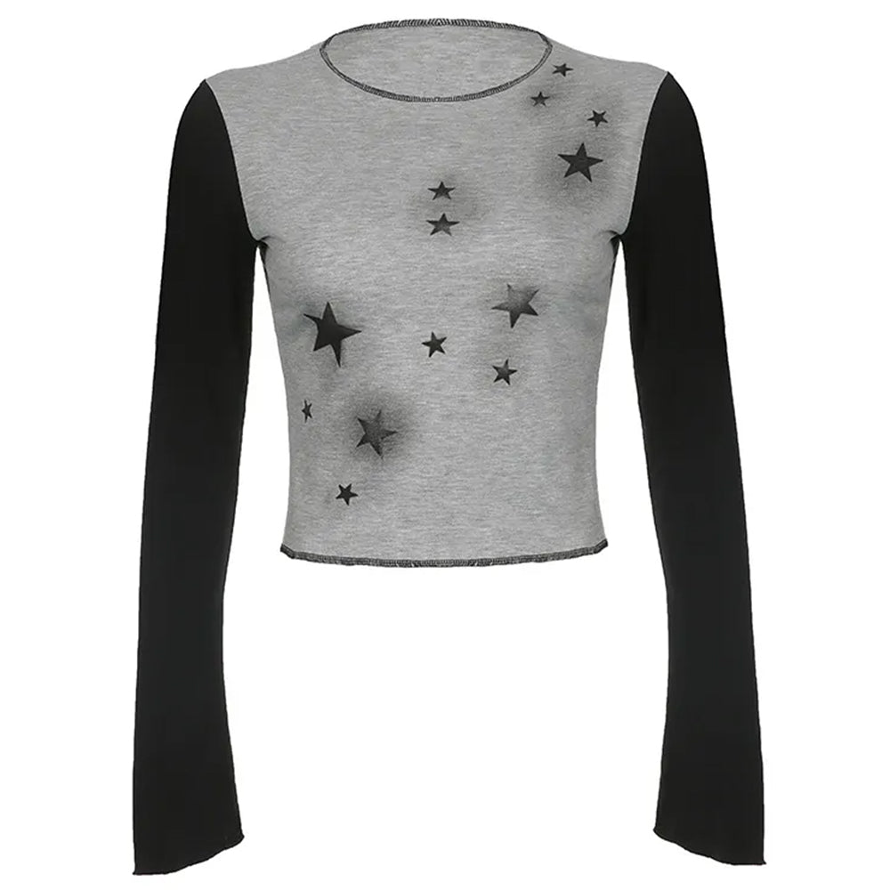GRAY STAR CROP TOP URBAN EDGE RAGLAN