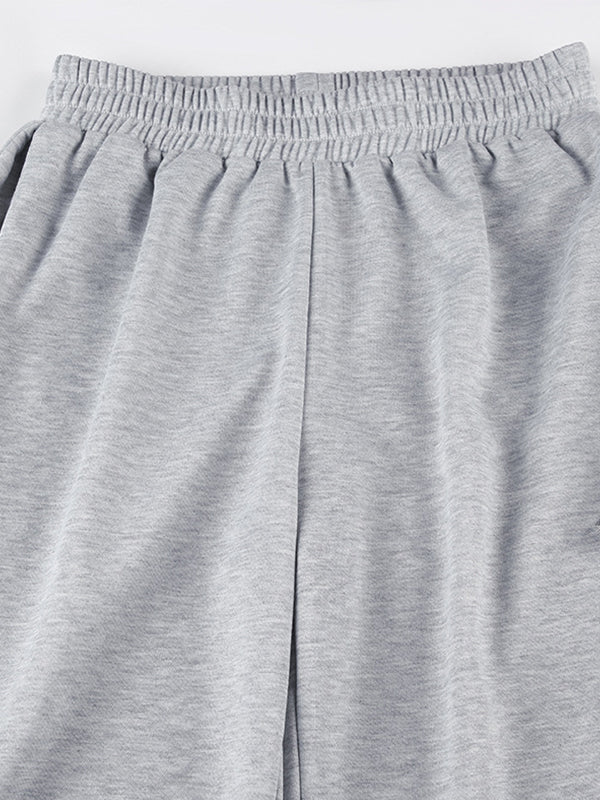 GRAY SWEATPANTS WITH SIDE TIES LOOSE FIT CASUAL VINTAGE STYLE