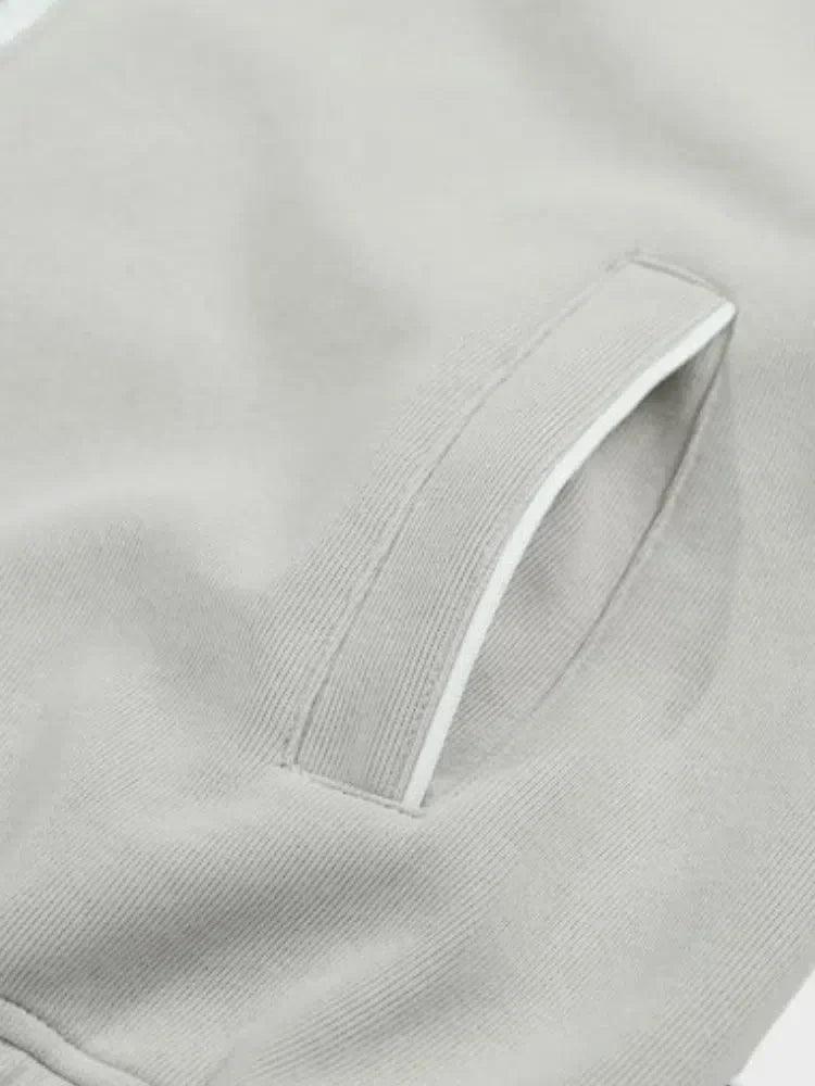 GRAY TRACK JACKET WITH STRIPED SLEEVES - OFFRE UNE STREETWEAR VINTAGE UNISEXE