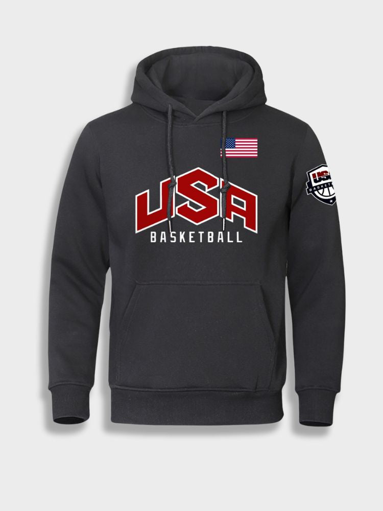 GRAY USA BASKETBALL HOODIE FOR EVERYDAY WEAR - STYLISH HOODIE