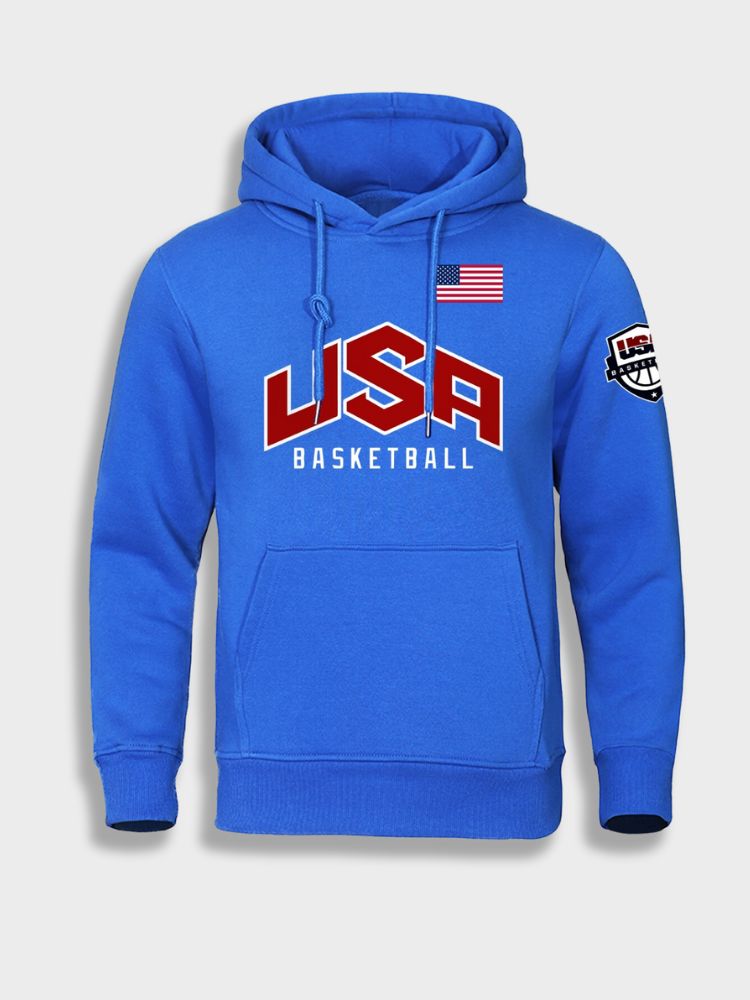 GRAY USA BASKETBALL HOODIE FOR EVERYDAY WEAR - STYLISH HOODIE