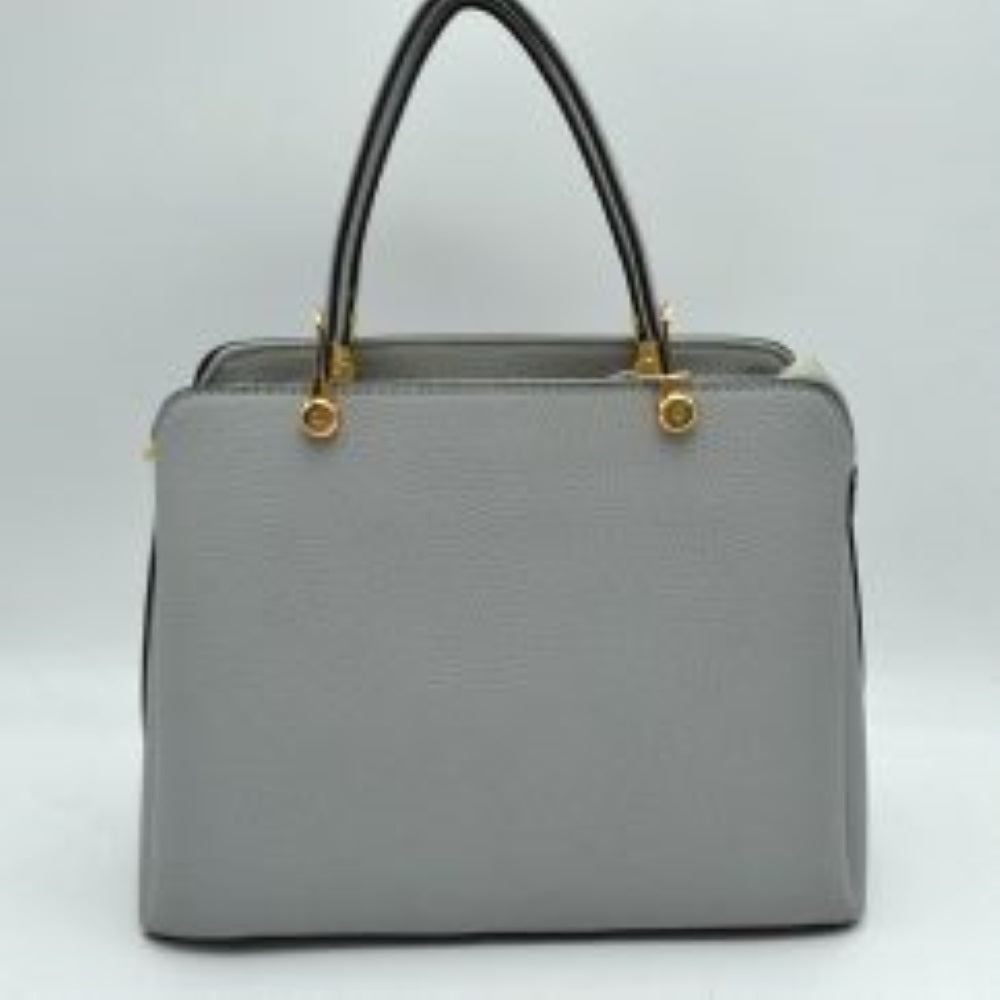 Structured Top Handle Handbag with Zipper Closures