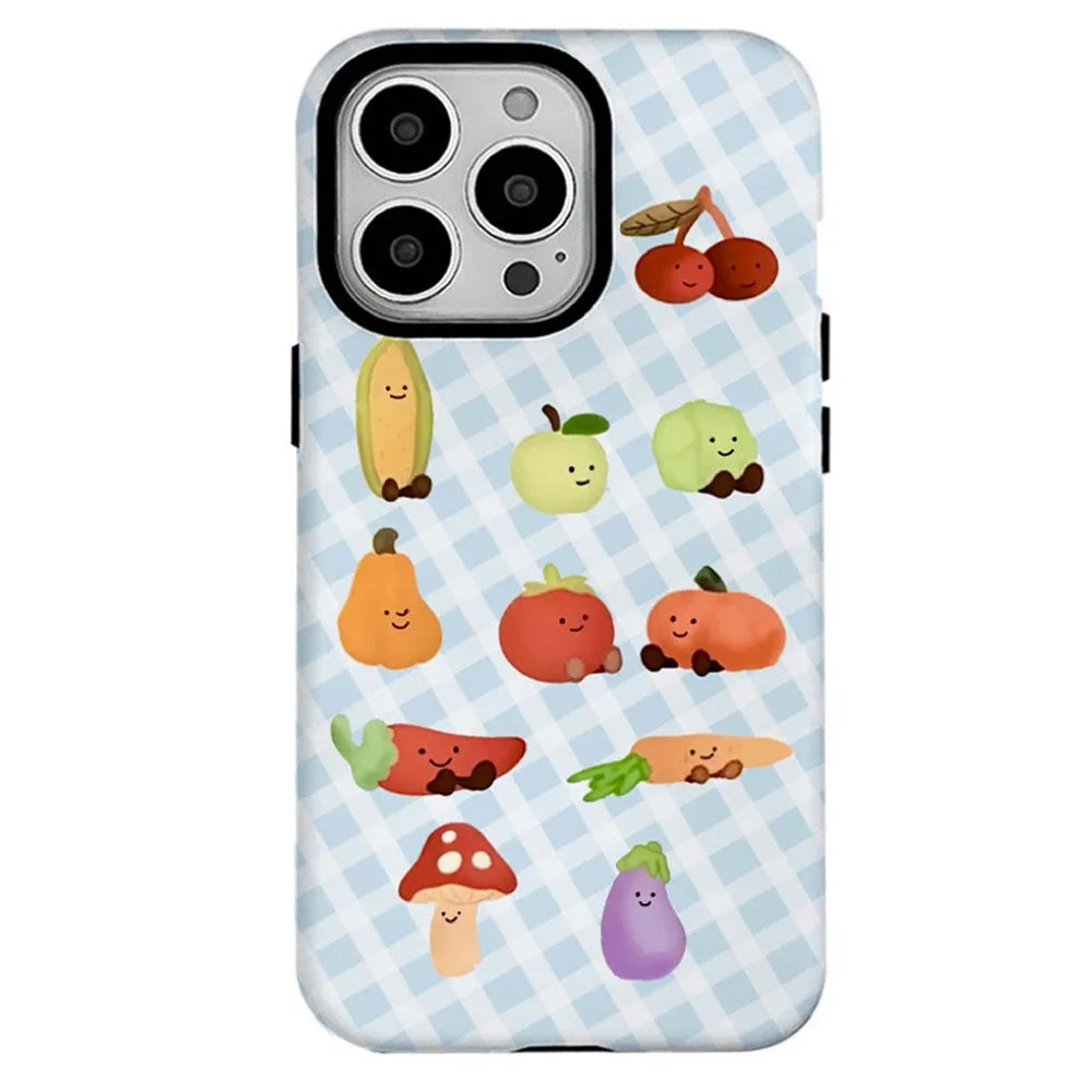 GREEN APPLE GRIP IPHONE CASE CARTOON VEGETABLE DESIGN