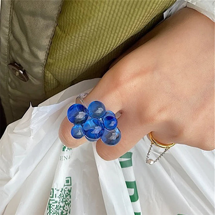 GREEN BUBBLE RING ADJUSTABLE FIT