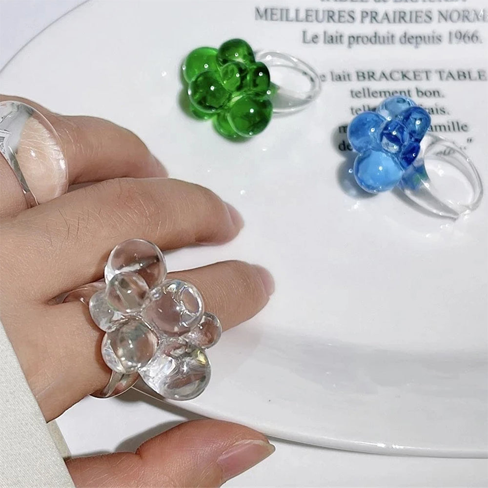 GREEN BUBBLE RING ADJUSTABLE FIT