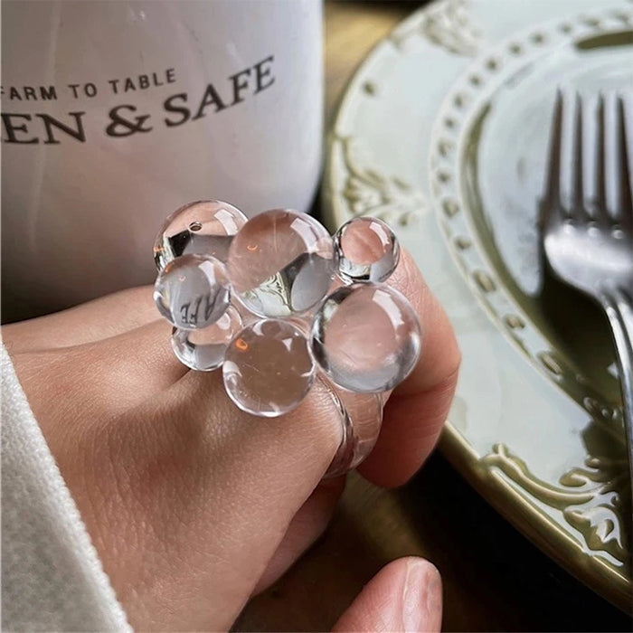 GREEN BUBBLE RING ADJUSTABLE FIT