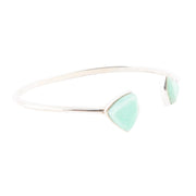 Green Chrysophase Open Sterling Silver Cuff Bracelet