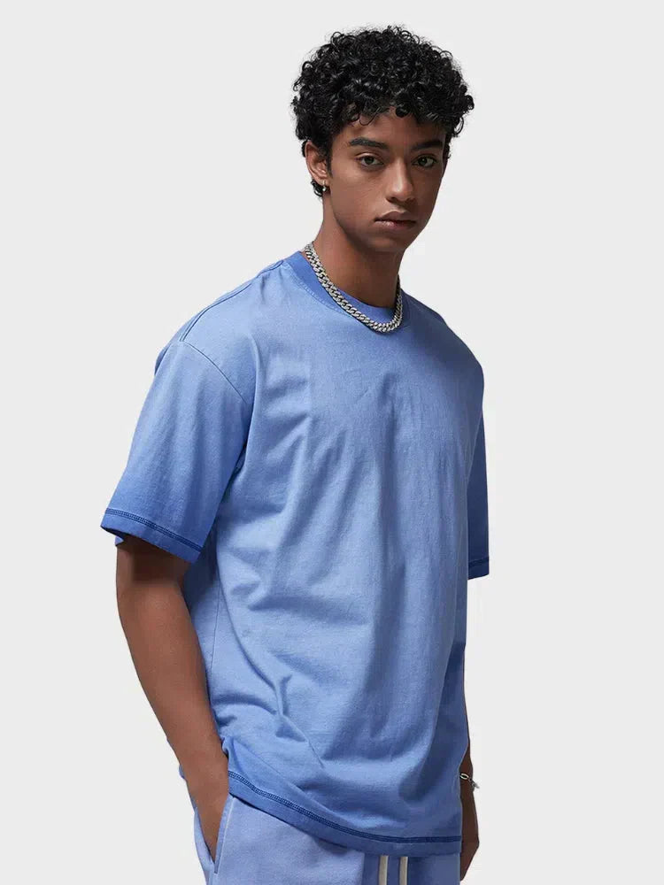GREEN OMBRE T-SHIRT WITH DECARBA GRADIENT WASHED DESIGN