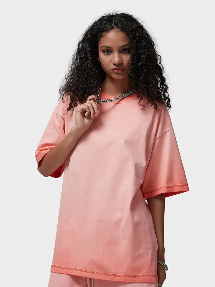 GREEN OMBRE T-SHIRT WITH DECARBA GRADIENT WASHED DESIGN
