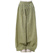 GREEN PLAID CHECKERED PANTS INDIE AESTHETIC TROUSERS