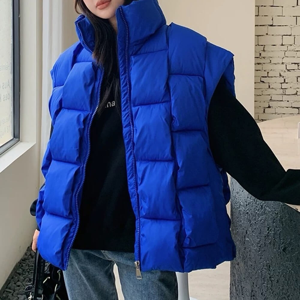 GREEN QUILTED PUFFER VEST SUREFIT PUFFER