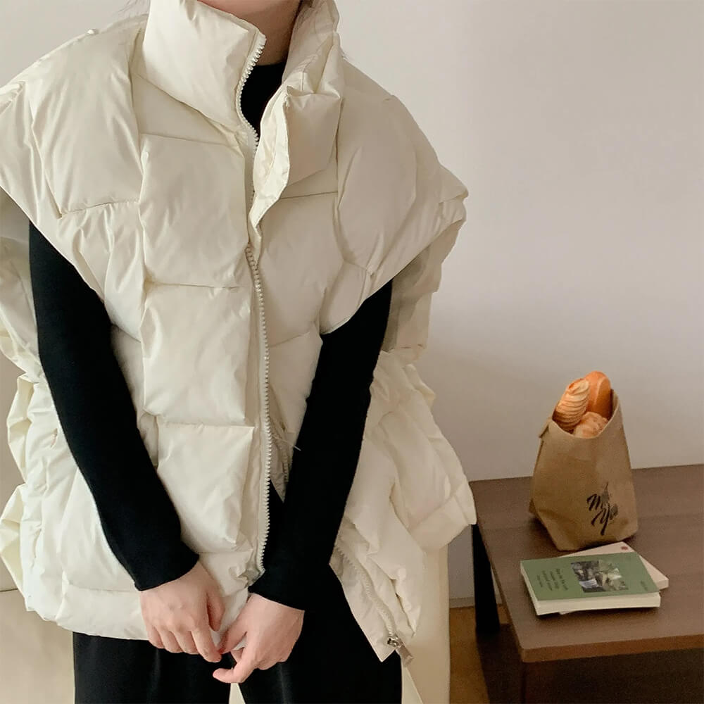 GREEN QUILTED PUFFER VEST SUREFIT PUFFER