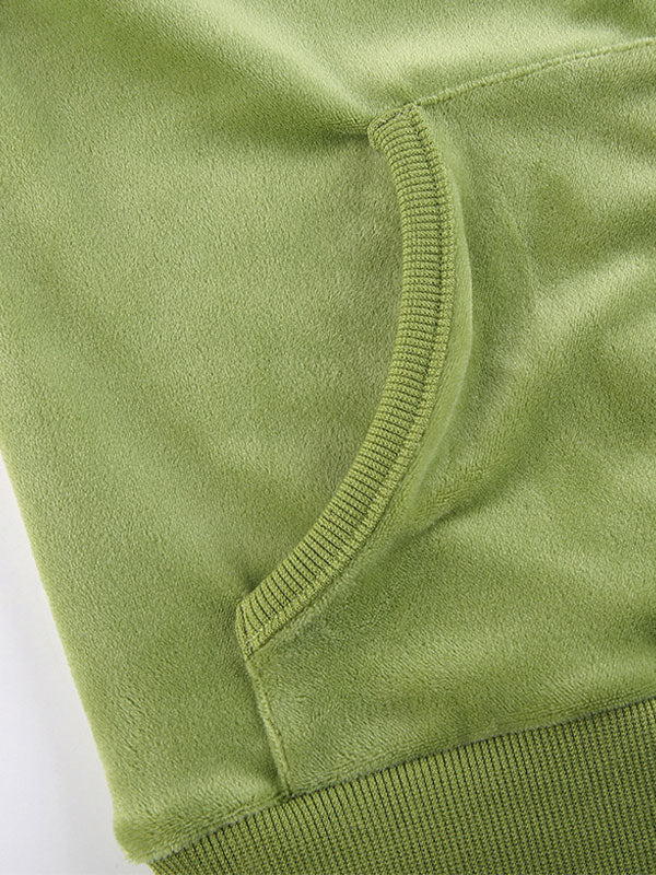 GREEN VELOUR TRACKSUIT SET - VINTAGE VELVET TRACKSUIT
