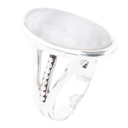 Grey Quartz and Sterling Silver Oval Ring