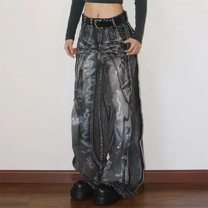GRUNGE-INSPIRED OVERSIZED CARGO JEANS FOR MEN AND WOMEN