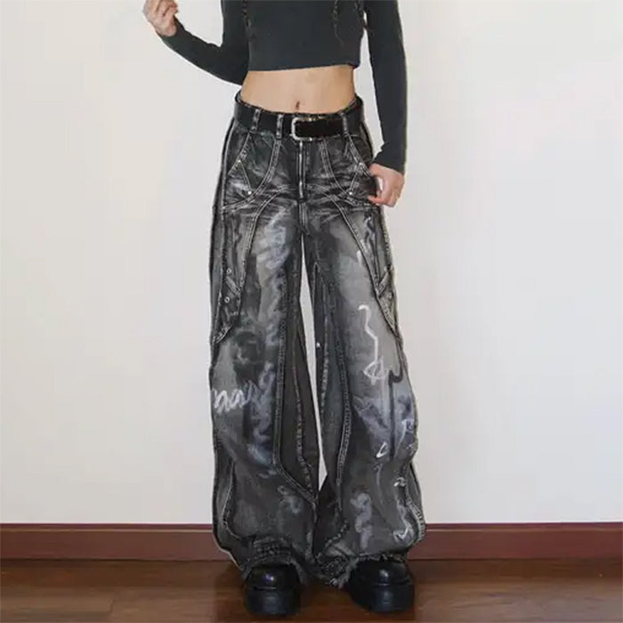 GRUNGE-INSPIRED OVERSIZED CARGO JEANS FOR MEN AND WOMEN