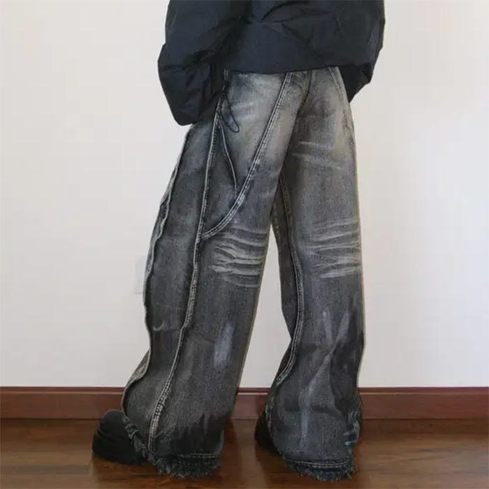 GRUNGE-INSPIRED OVERSIZED CARGO JEANS FOR MEN AND WOMEN