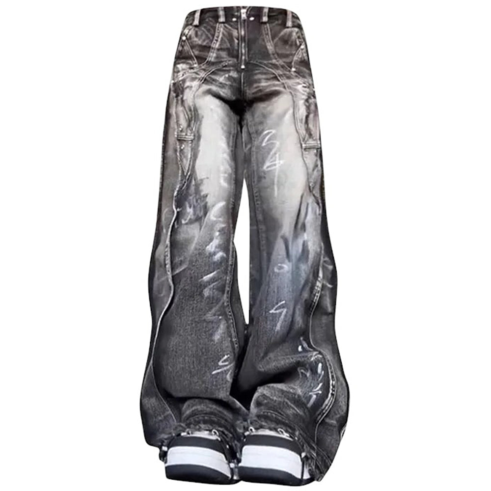 GRUNGE-INSPIRED OVERSIZED CARGO JEANS FOR MEN AND WOMEN