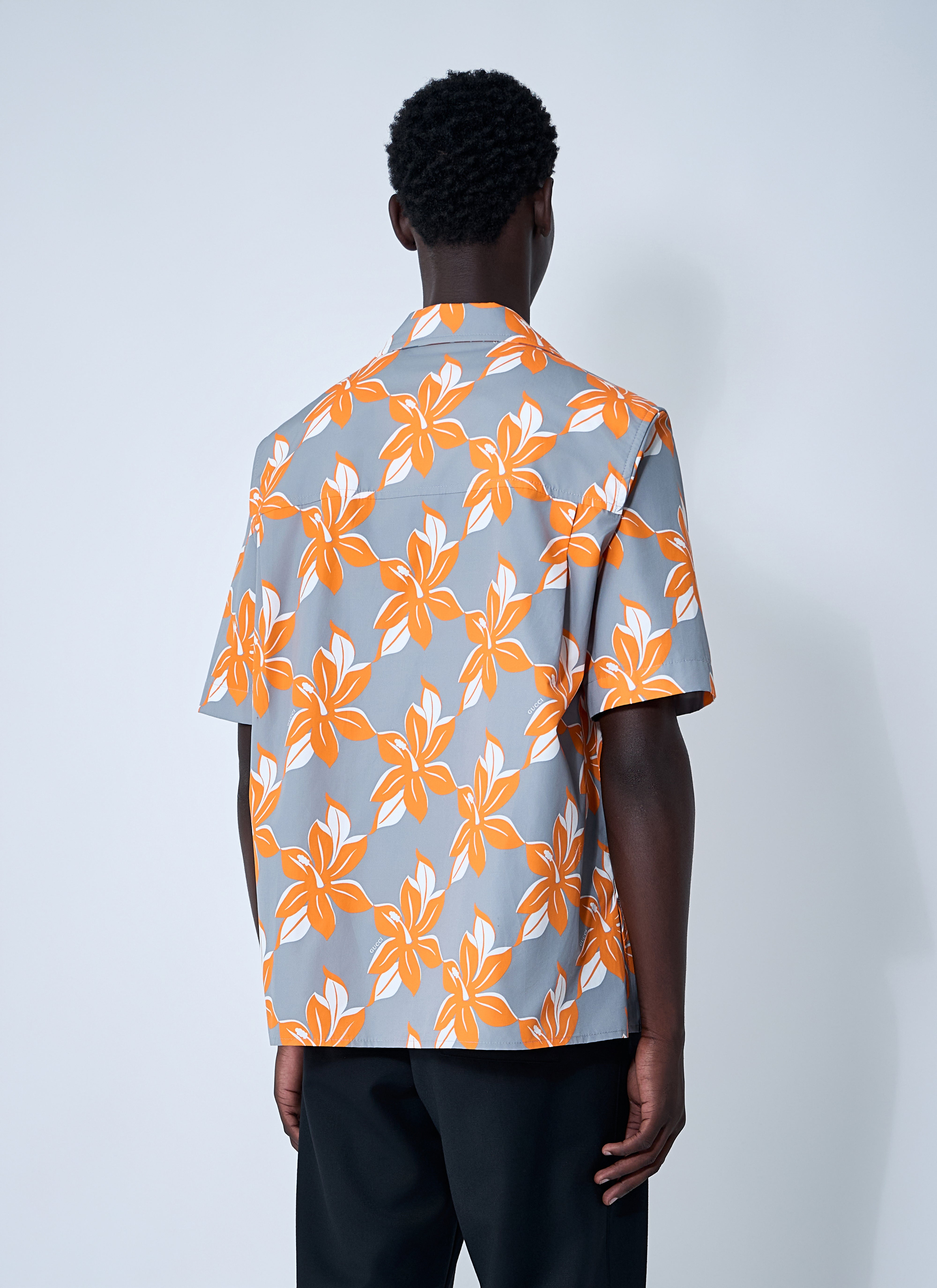 Gucci Men Printed Cotton Poplin Shirt