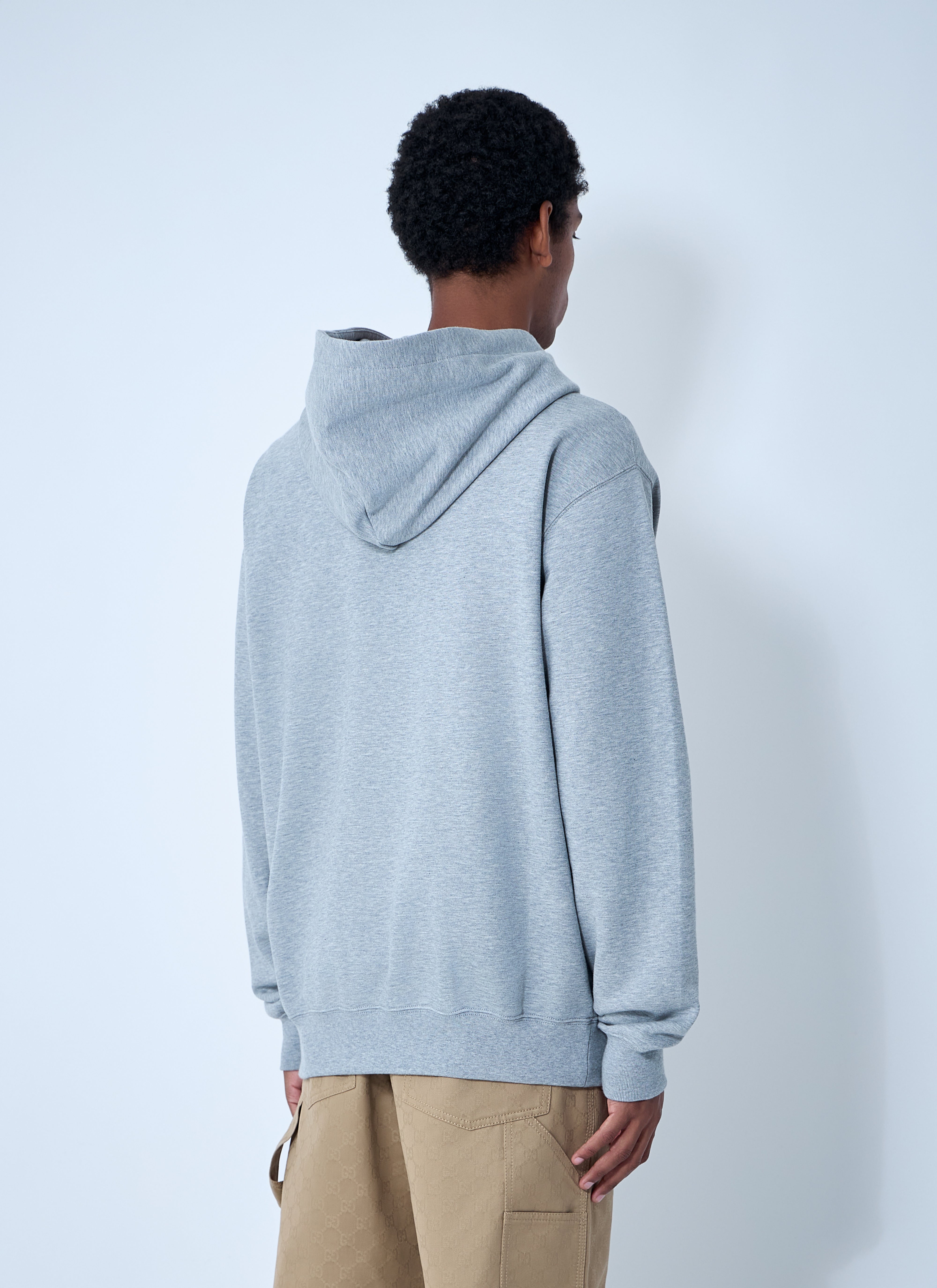 Gucci Men Logo Motif Hooded Sweatshirt