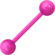 14G 5/8 Pink Acrylic Over Steel Barbell Tongue Ring