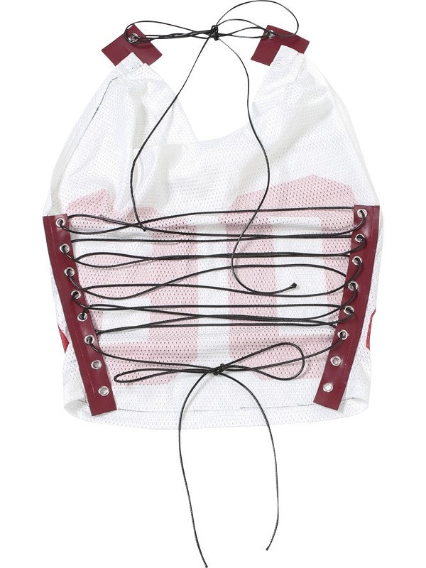 HALTER TOP AND PLAID SKIRT SET WITH VIBRANT DIGITAL PRINT