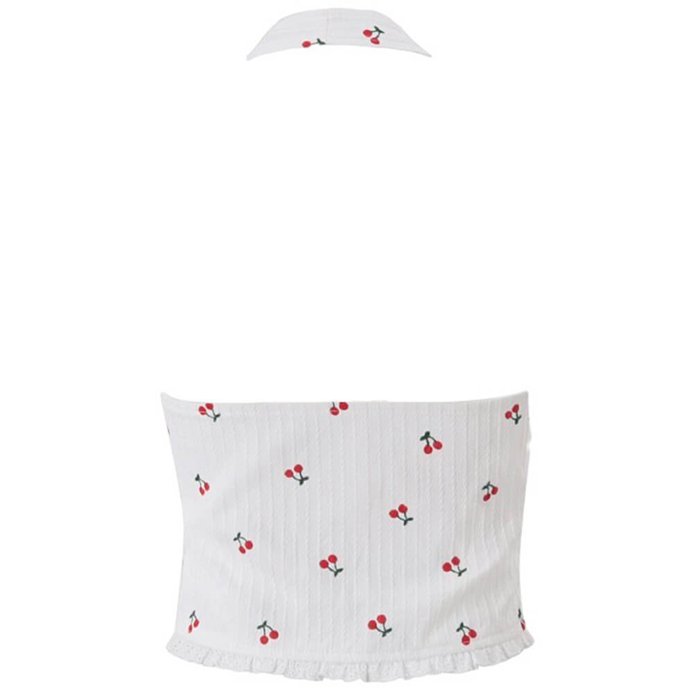 HALTER TOP CHERRY BLOSSOM CHARMING CHERRY PRINT