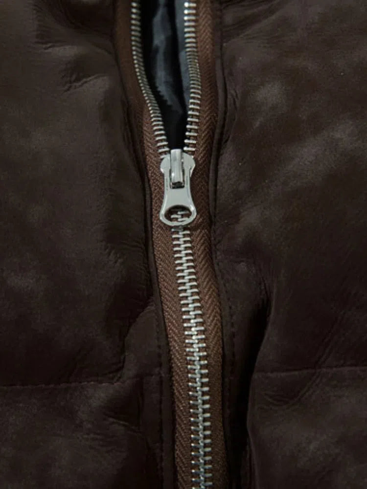 HARAJUKU PUFFER JACKET WITH TRIBAL DESIGN - BLACK PUFFER JACKET