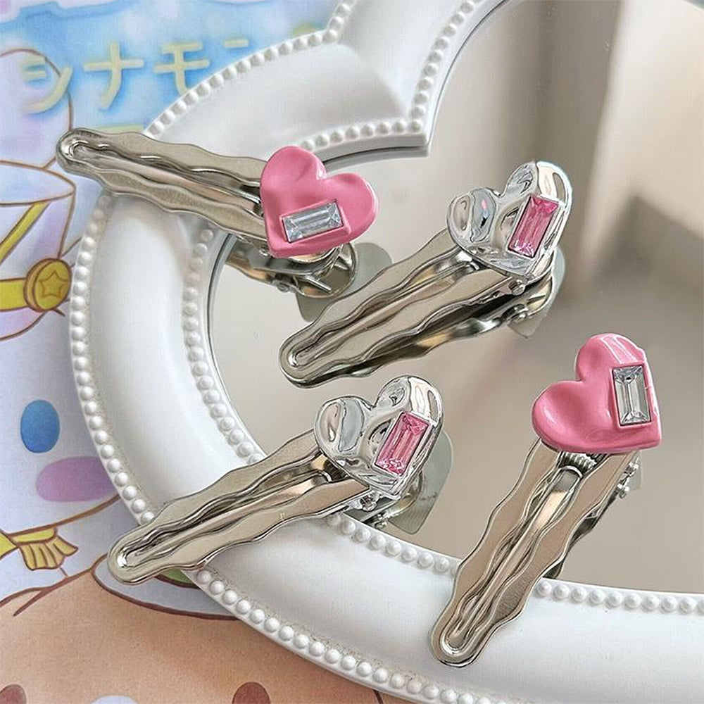 HEART HAIR CLIPS TWO PIECE KOREAN STYLE HEART