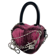 HEART PURSE EMO PHASE FAUX FUR BAG