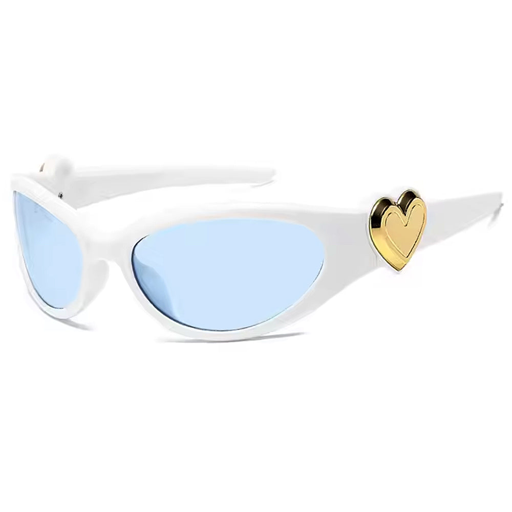 HEART SUNGLASSES Y2K AESTHETIC BLACK AND GOLD